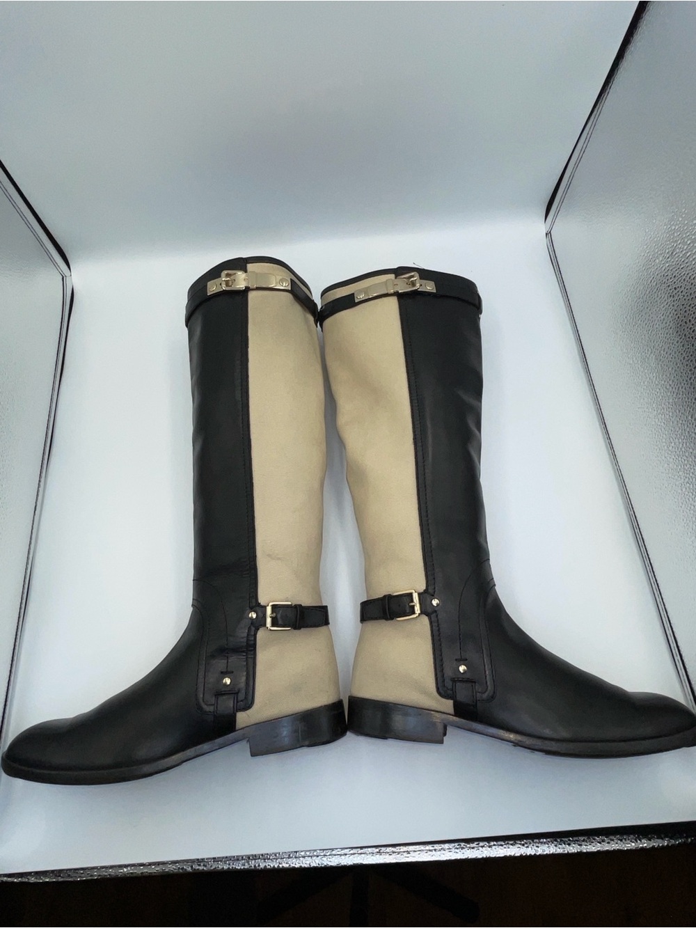 Rare Two Tone Christian Dior Vintage Riding Boots